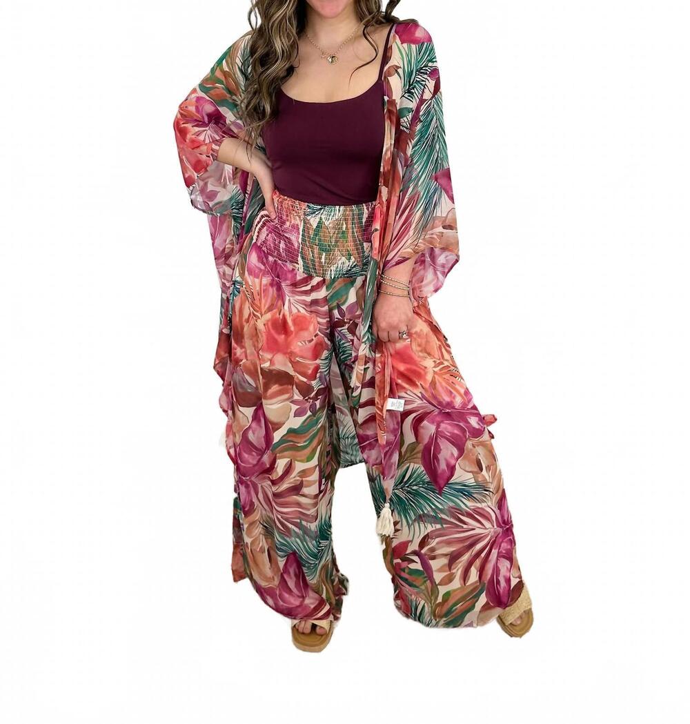 NEW WHITE BIRCH the tropics call high-rise palazzo pants in multicolor